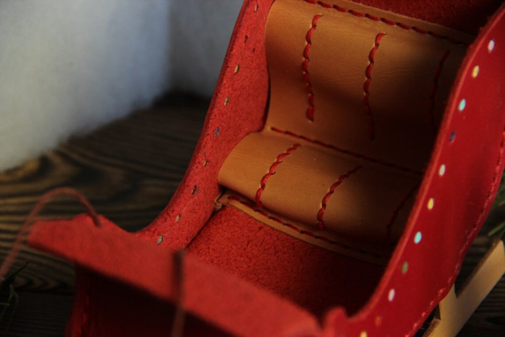 图片[2]-手工皮具图纸 圣诞雪橇hb004-皮艺果手工皮具图纸