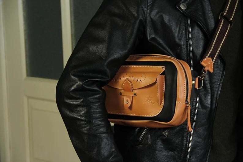 图片[2]-手工皮具图纸 斜挎腰包hb006-皮艺果手工皮具图纸