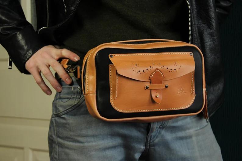 图片[3]-手工皮具图纸 斜挎腰包hb006-皮艺果手工皮具图纸