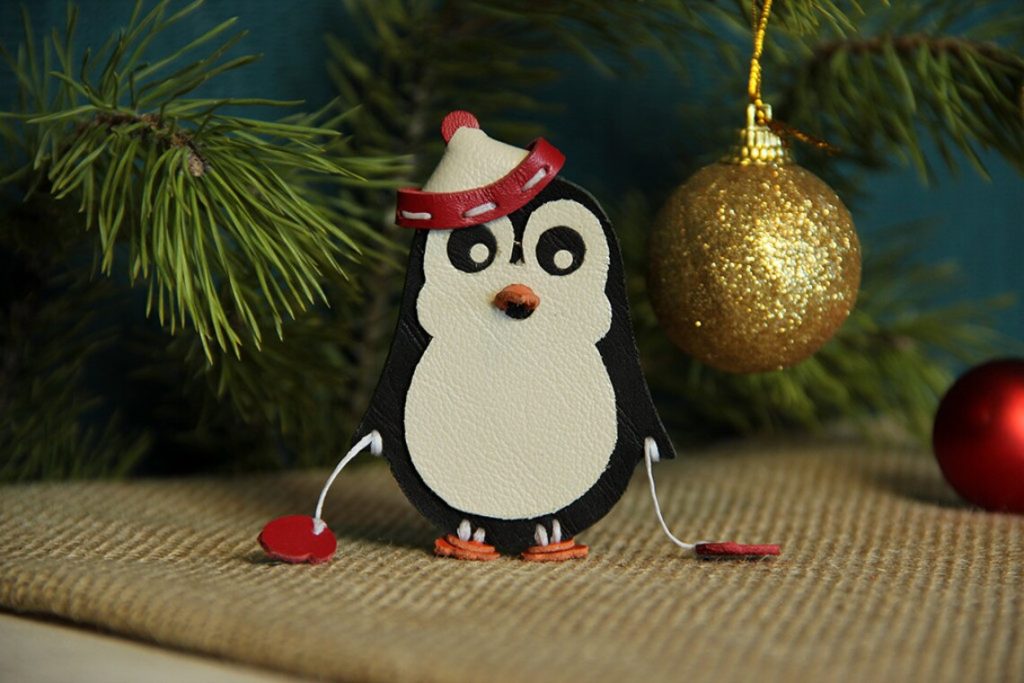 图片[1]-手工皮具图纸 企鹅挂件hb016-皮艺果手工皮具图纸