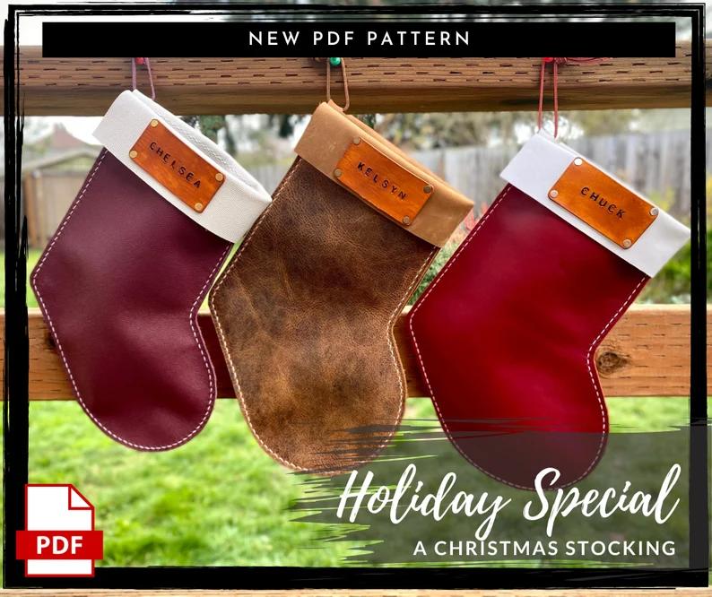 图片[2]-手工皮具图纸 圣诞长袜hb023-皮艺果手工皮具图纸