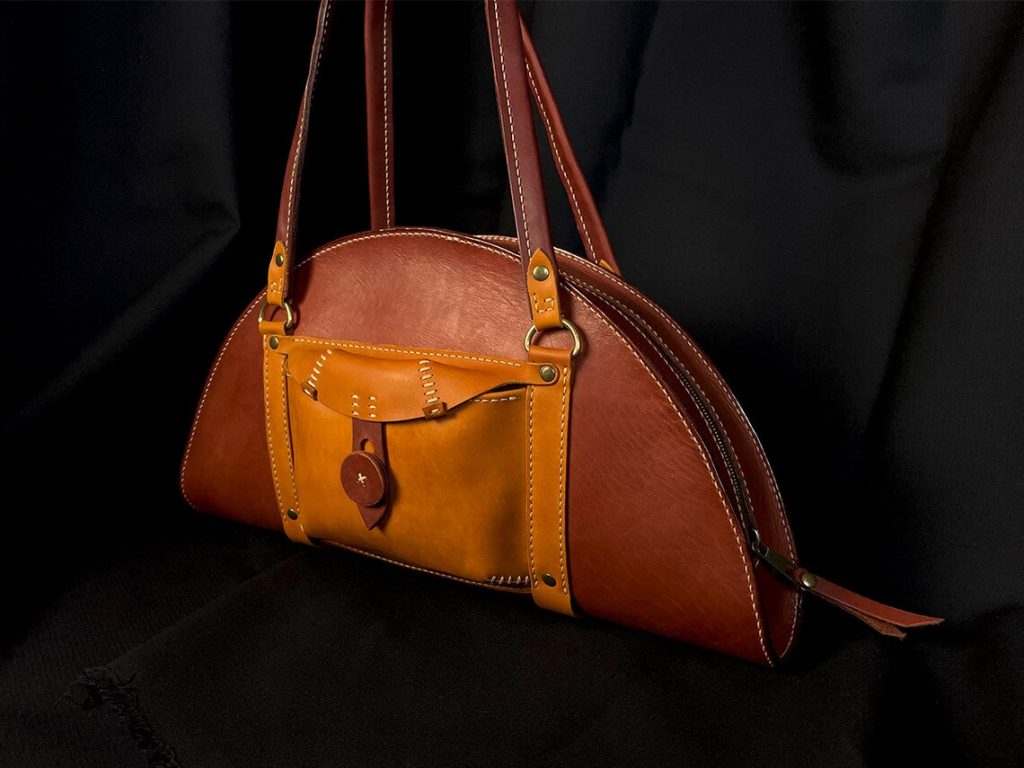 图片[1]-手工皮具图纸 半月手提包hb027-皮艺果手工皮具图纸