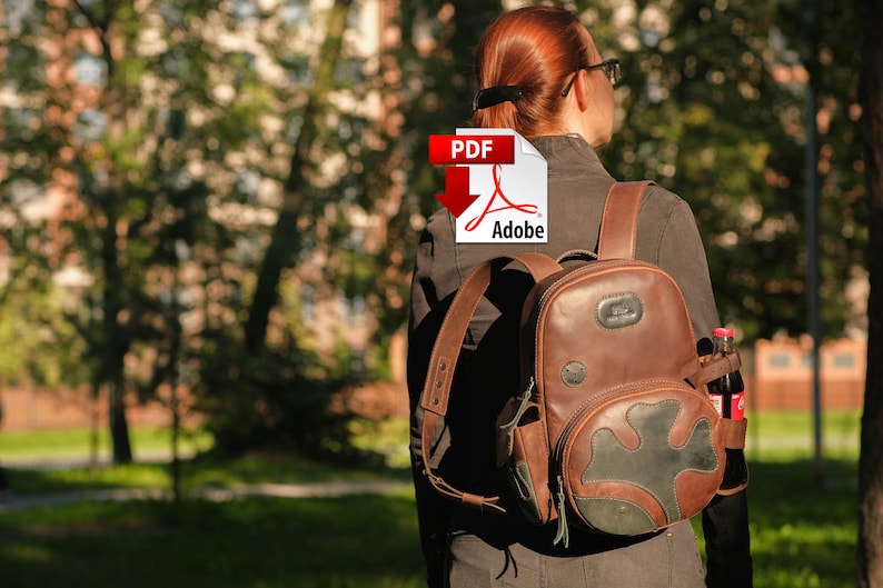 图片[2]-手工皮具图纸 双肩包he007-皮艺果手工皮具图纸