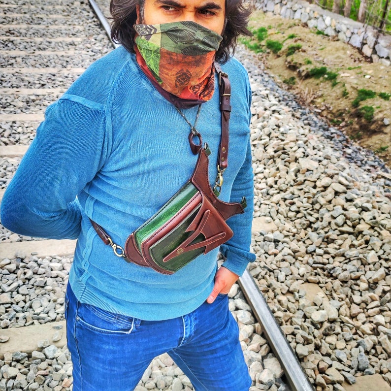 图片[2]-手工皮具图纸 胸腿包he009-皮艺果手工皮具图纸