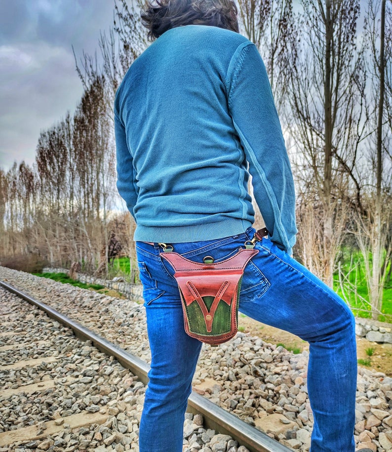 图片[3]-手工皮具图纸 胸腿包he009-皮艺果手工皮具图纸