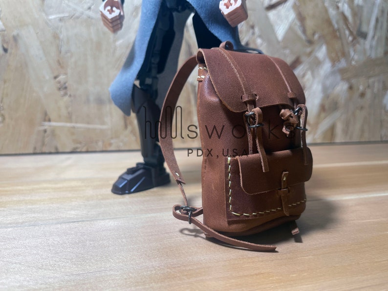 手工皮具图纸 mini双肩包hi008-皮艺果手工皮具图纸
