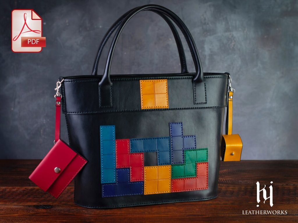 图片[1]-手工皮具图纸 托特包 kw006-皮艺果手工皮具图纸