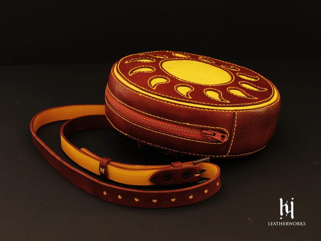 图片[3]-手工皮具图纸 太阳神圆包 kw007-皮艺果手工皮具图纸