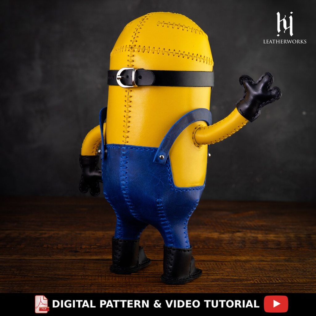 图片[2]-手工皮具图纸 小黄人kw011-皮艺果手工皮具图纸