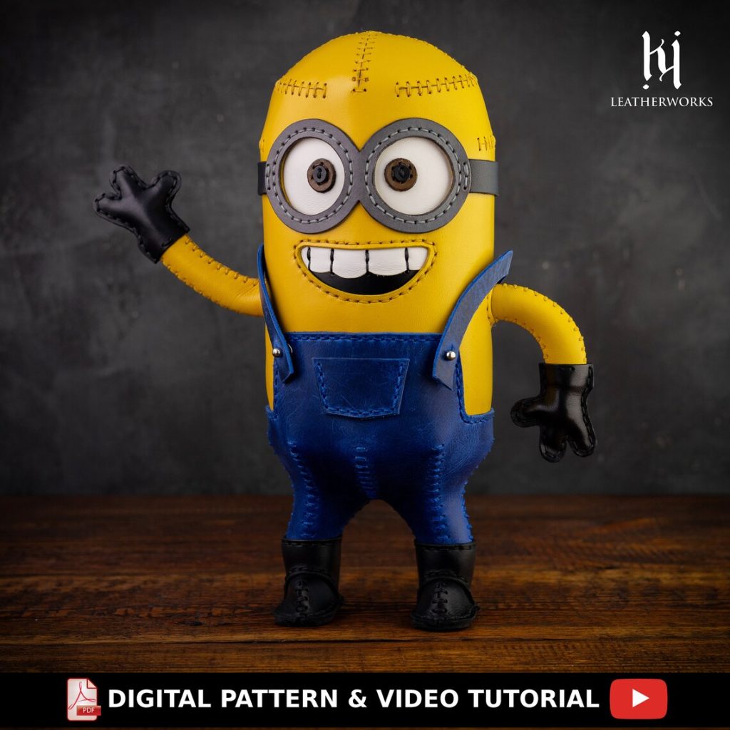 图片[1]-手工皮具图纸 小黄人kw011-皮艺果手工皮具图纸