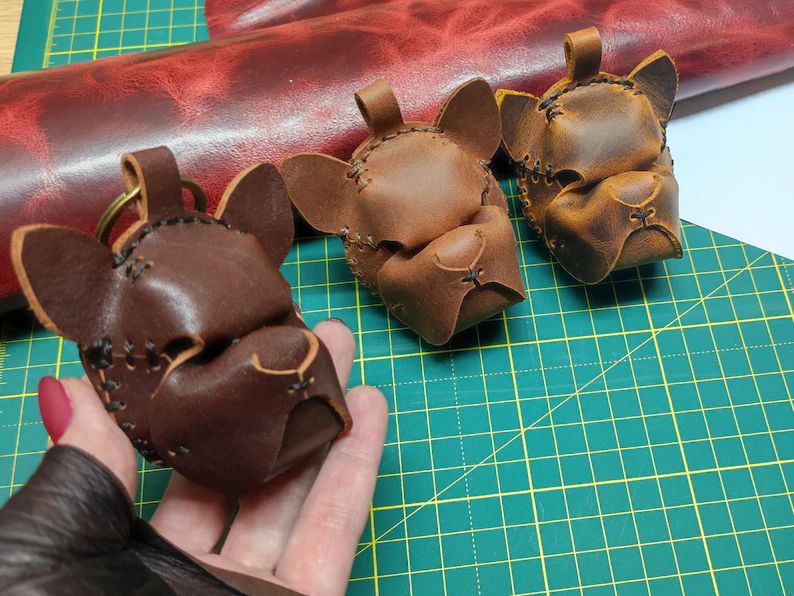 图片[2]-手工皮具图纸 狮子头挂件ts004-皮艺果手工皮具图纸