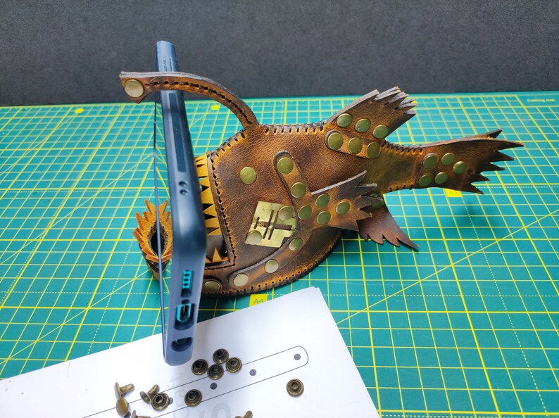 图片[2]-手工皮具图纸 灯笼鱼支架ts006-皮艺果手工皮具图纸