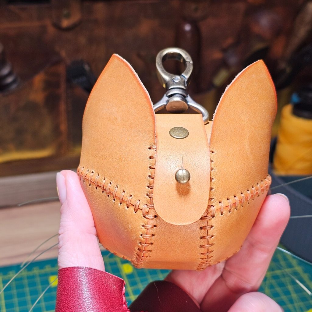 图片[2]-手工皮具图纸 猫头耳机包ts020-皮艺果手工皮具图纸