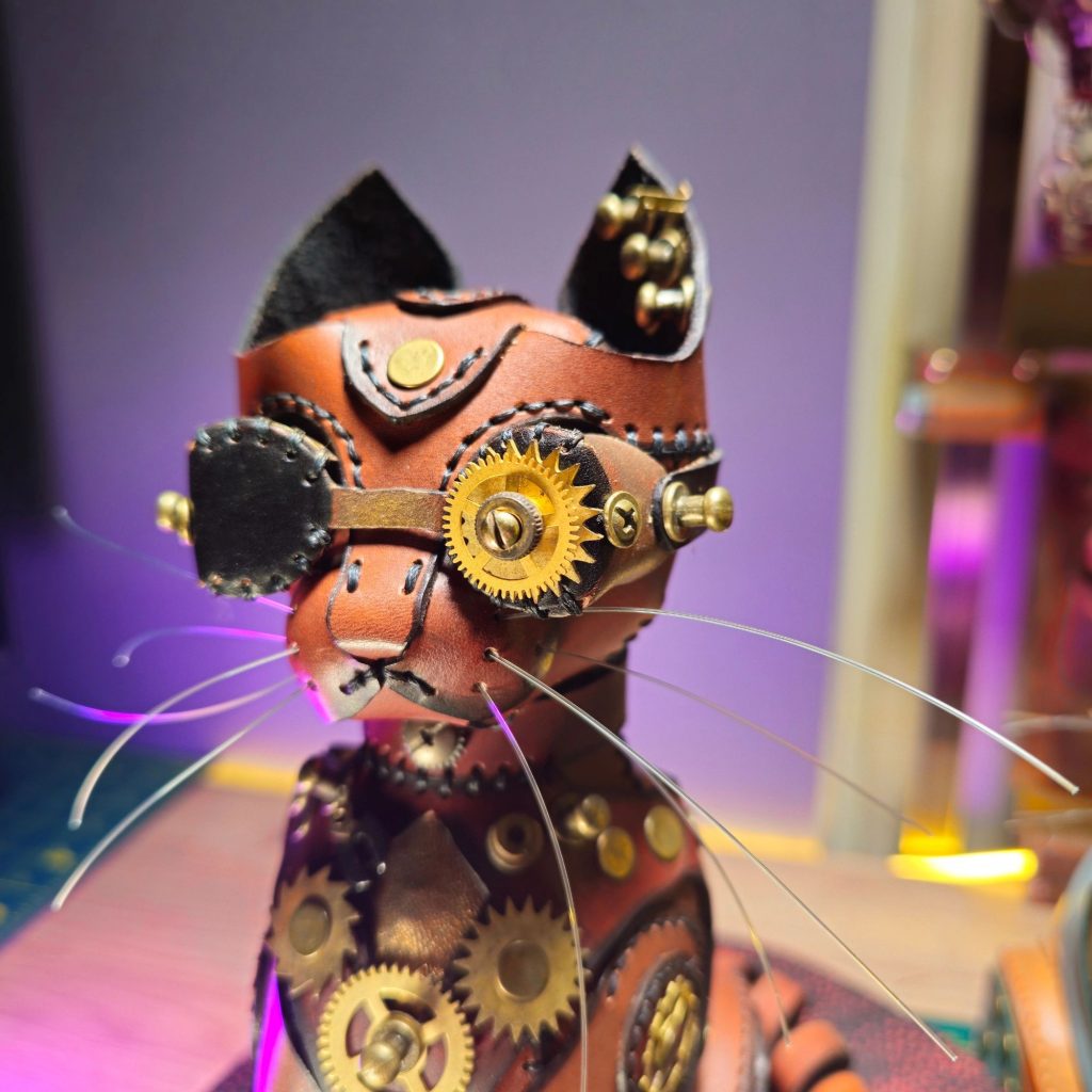 图片[1]-手工皮具图纸 猫头存钱罐ts021-皮艺果手工皮具图纸