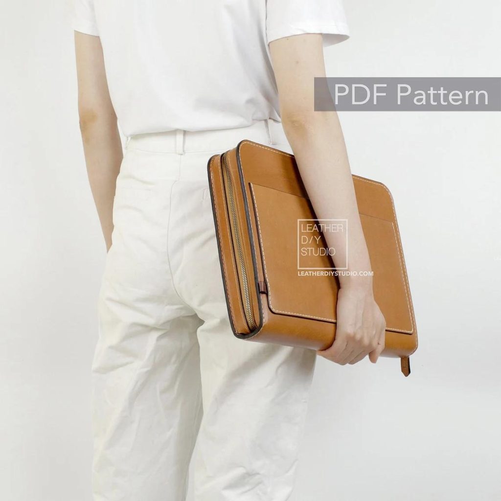 图片[3]-手工皮具图纸 13寸公文包ls006-皮艺果手工皮具图纸