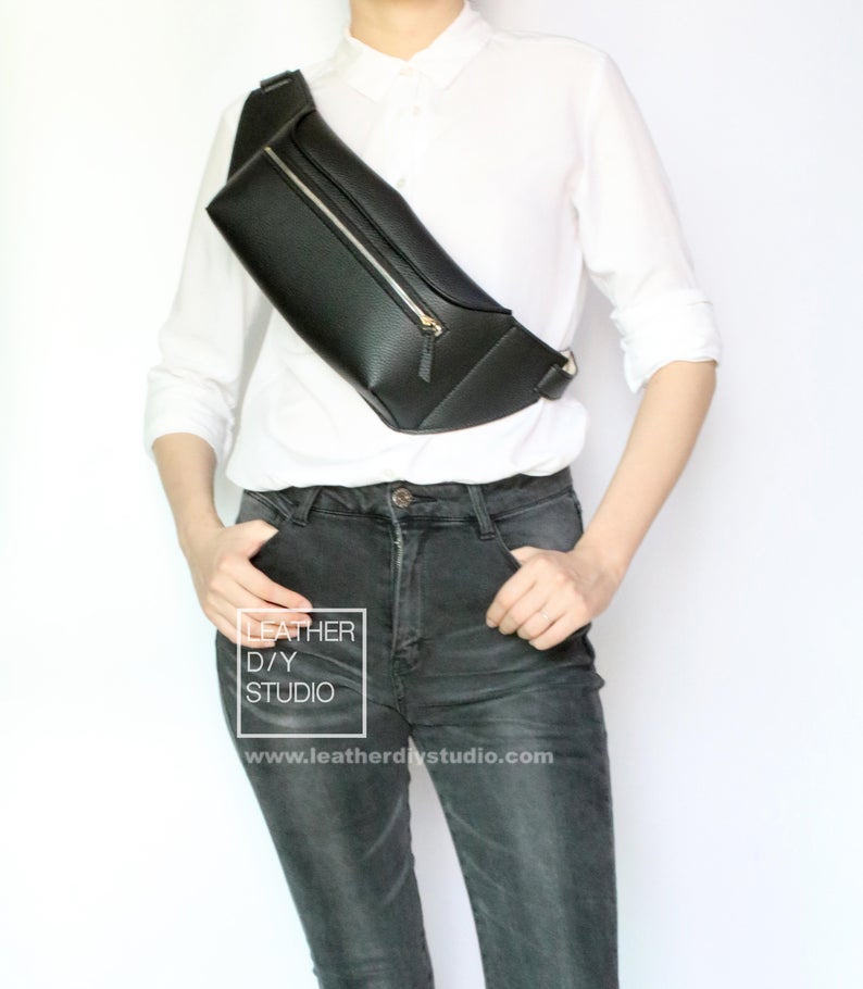 图片[1]-手工皮具图纸 胸挎包ls045-皮艺果手工皮具图纸