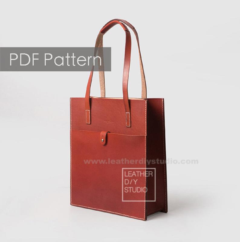 图片[2]-手工皮具图纸 托特包ls048-皮艺果手工皮具图纸