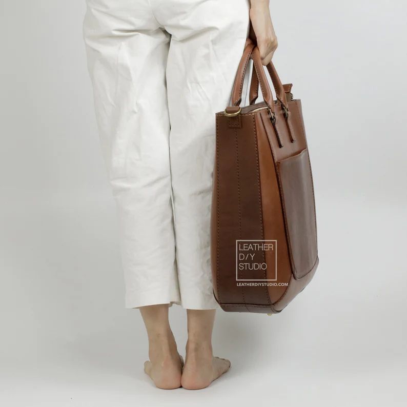 图片[3]-手工皮具图纸 托特包ls073-皮艺果手工皮具图纸