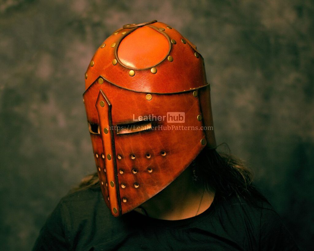 图片[1]-手工皮具图纸 骑士头盔lh002-皮艺果手工皮具图纸