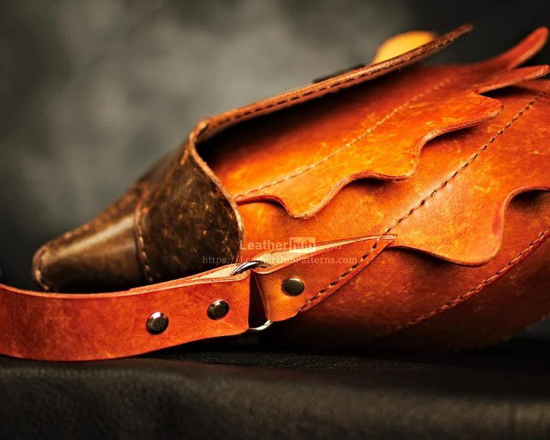 图片[2]-手工皮具图纸 猫头鹰包lh004-皮艺果手工皮具图纸