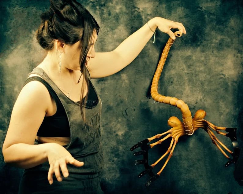 图片[3]-手工皮具图纸 抱脸虫面具lh011-皮艺果手工皮具图纸