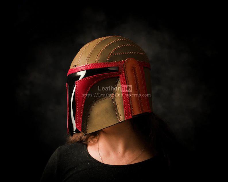 图片[3]-手工皮具图纸 头盔lh015-皮艺果手工皮具图纸