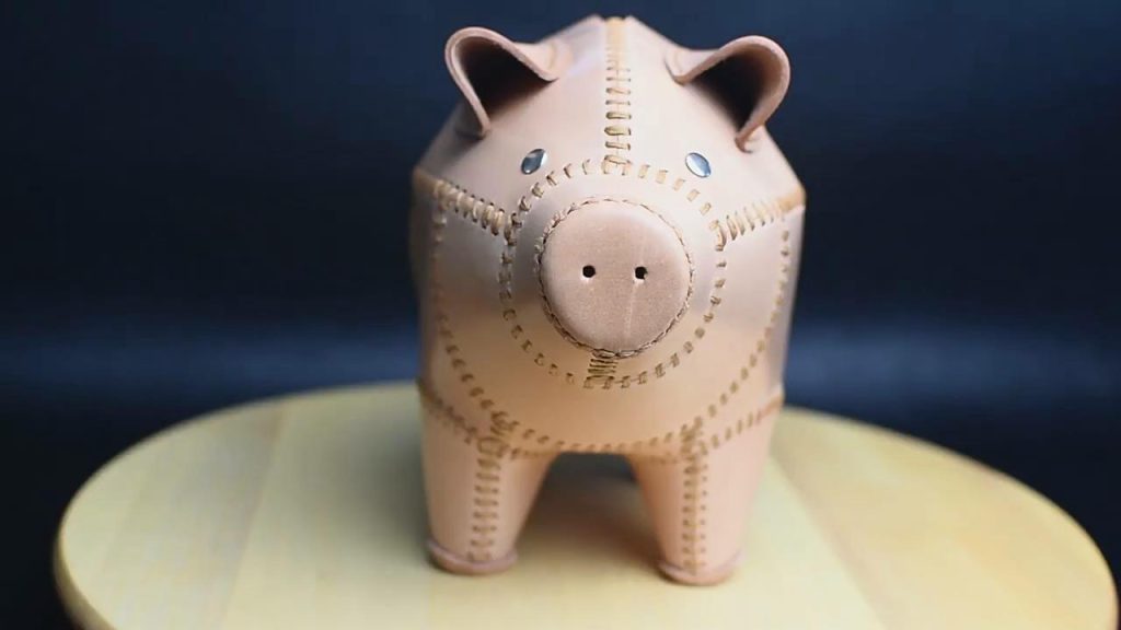 图片[1]-手工皮具图纸 皮小猪存钱罐lh016-皮艺果手工皮具图纸