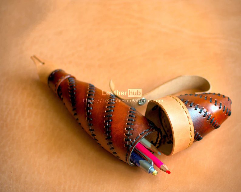 图片[2]-手工皮具图纸 笔袋lh017-皮艺果手工皮具图纸