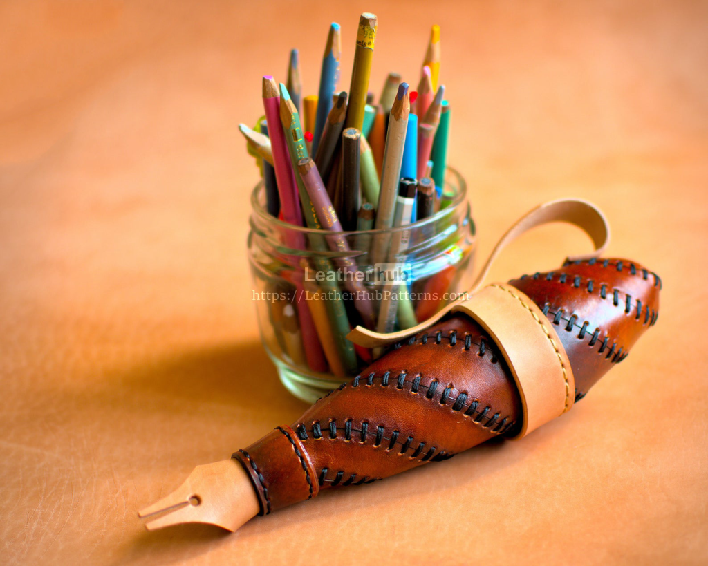 图片[1]-手工皮具图纸 笔袋lh017-皮艺果手工皮具图纸