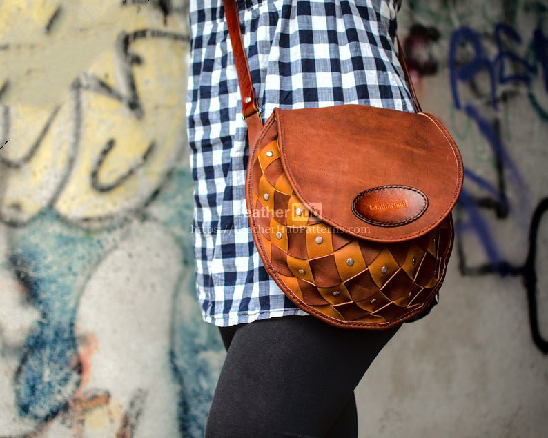 图片[2]-手工皮具图纸 编织包lh018-皮艺果手工皮具图纸