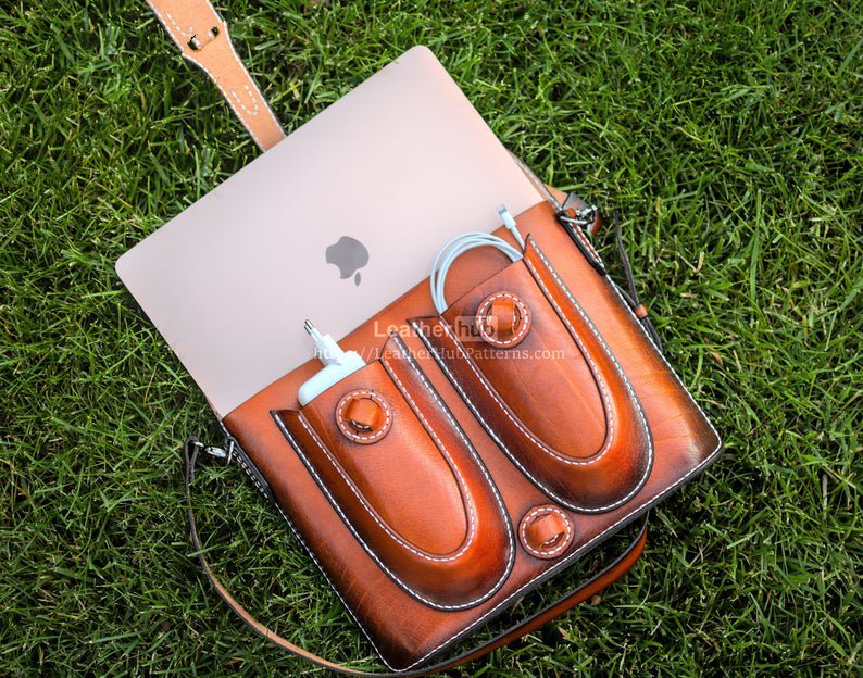 图片[2]-手工皮具图纸 电脑包lh021-皮艺果手工皮具图纸