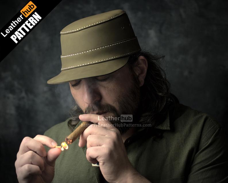 图片[2]-手工皮具图纸 帽子lh023-皮艺果手工皮具图纸