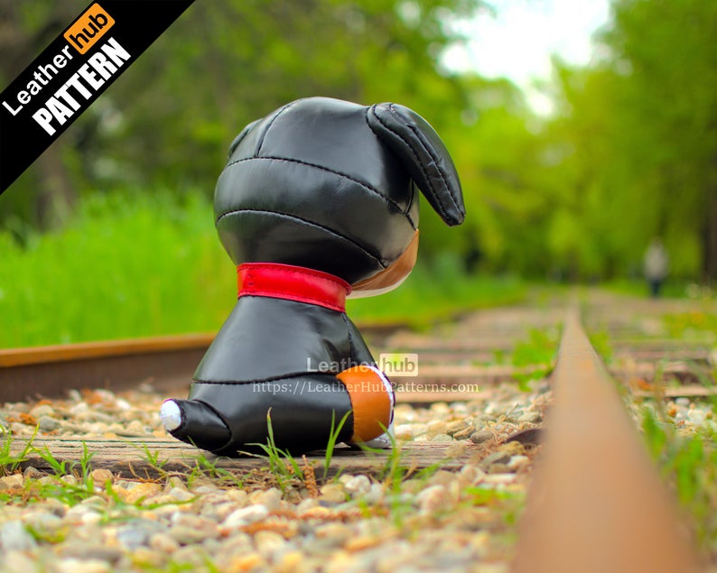 图片[3]-手工皮具图纸 皮小狗lh024-皮艺果手工皮具图纸