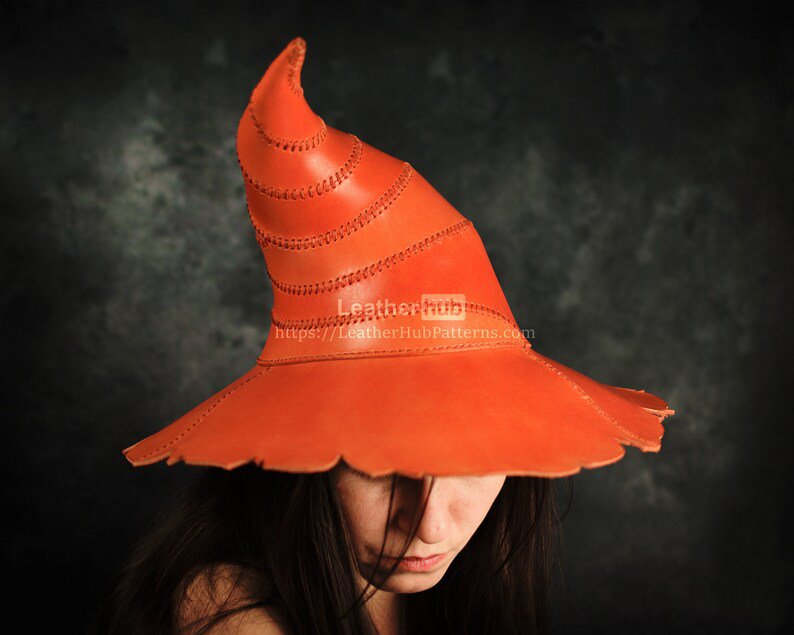 图片[3]-手工皮具图纸 巫师帽lh038-皮艺果手工皮具图纸