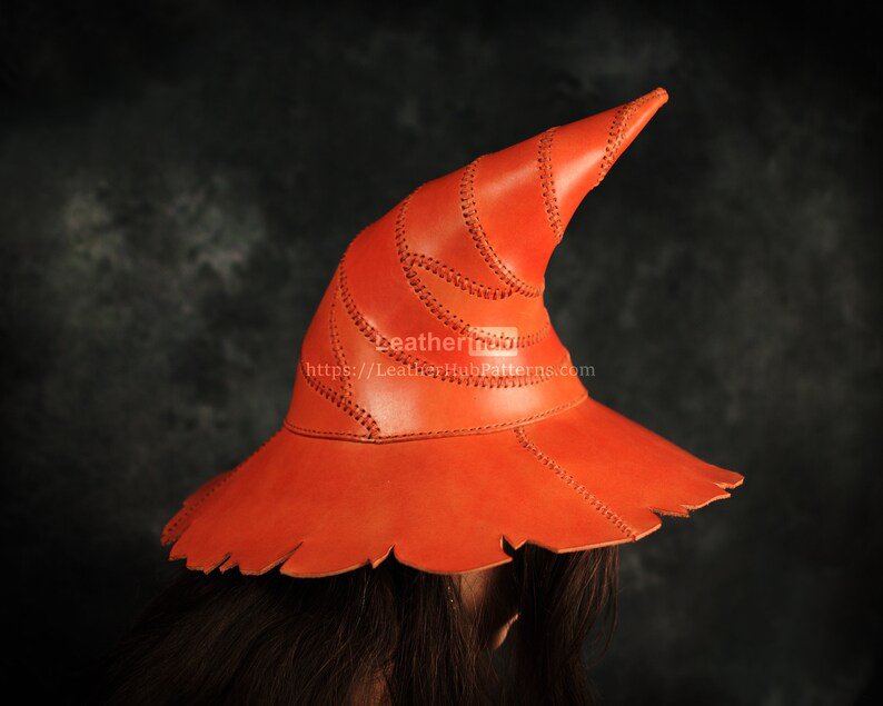 图片[2]-手工皮具图纸 巫师帽lh038-皮艺果手工皮具图纸