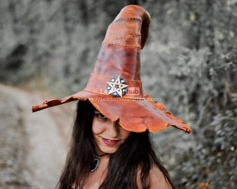 图片[2]-手工皮具图纸 巫师帽lh039-皮艺果手工皮具图纸