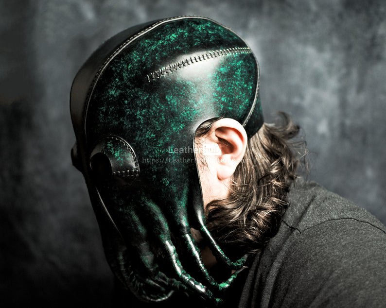 图片[2]-手工皮具图纸 章鱼面罩lh040-皮艺果手工皮具图纸