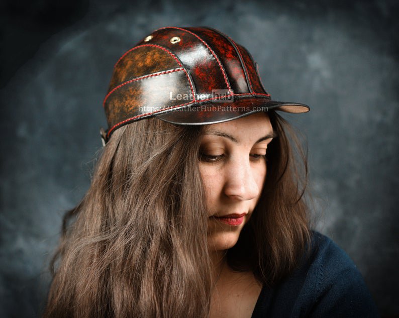 图片[2]-手工皮具图纸 帽子lh042-皮艺果手工皮具图纸