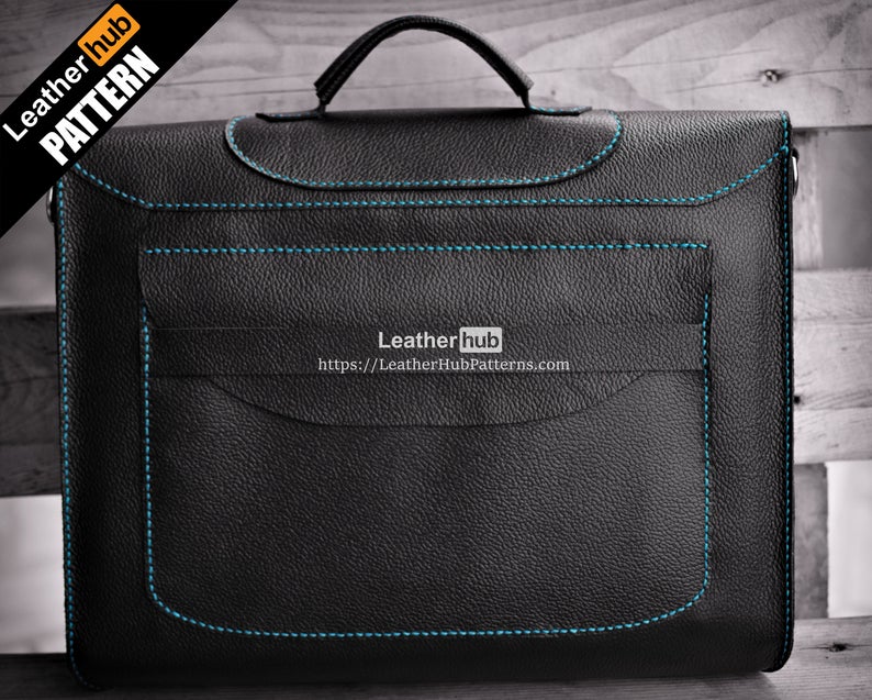 图片[3]-手工皮具图纸 17寸电脑包lh047-皮艺果手工皮具图纸