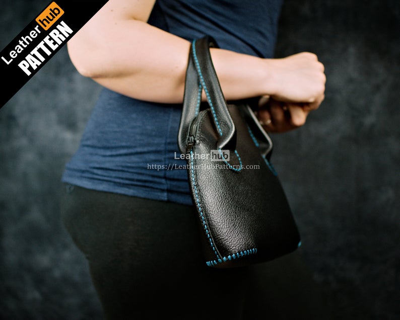 图片[2]-手工皮具图纸 托特包lh048-皮艺果手工皮具图纸