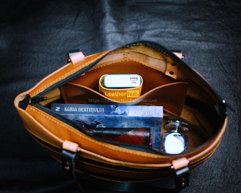 图片[3]-手工皮具图纸 托特包lh055-皮艺果手工皮具图纸