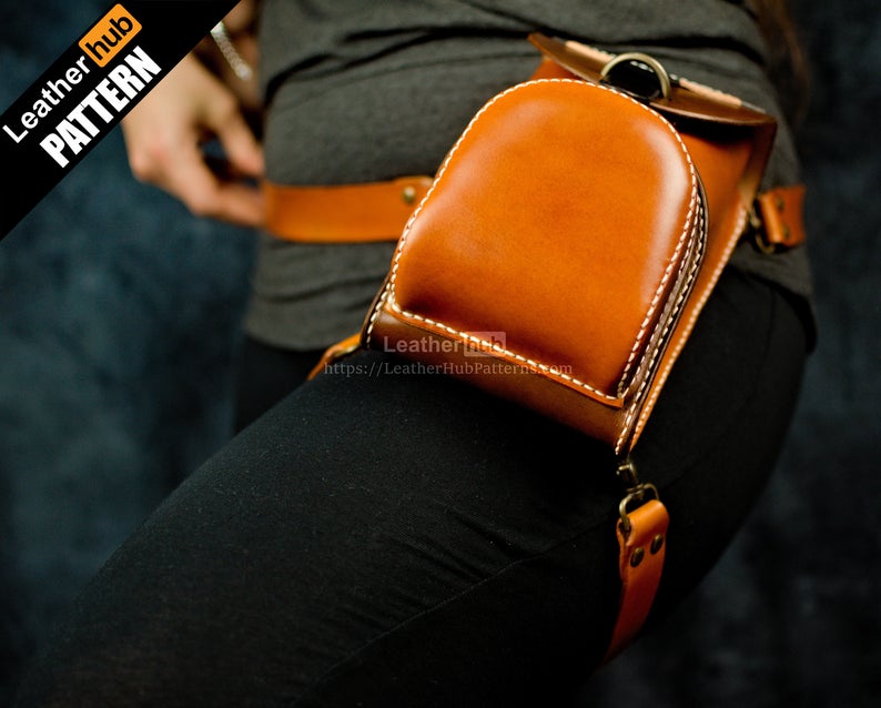 图片[3]-手工皮具图纸 腿包lh056-皮艺果手工皮具图纸