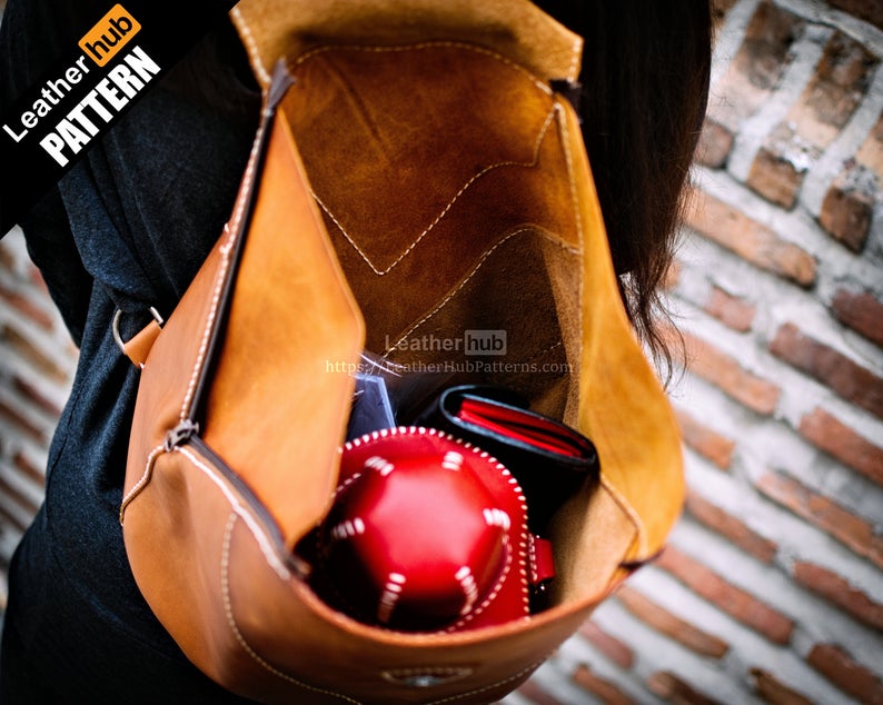 图片[3]-手工皮具图纸 背包lh058-皮艺果手工皮具图纸