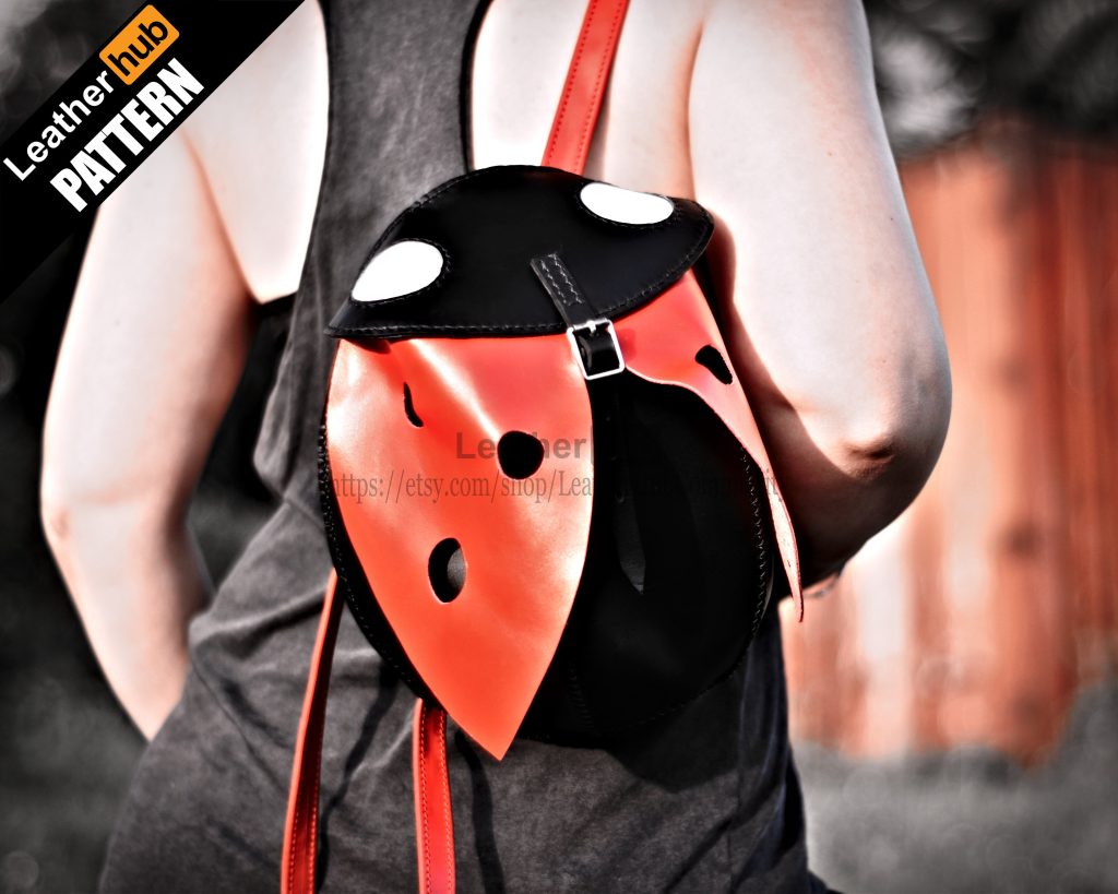 图片[1]-手工皮具图纸 瓢虫包lh062-皮艺果手工皮具图纸