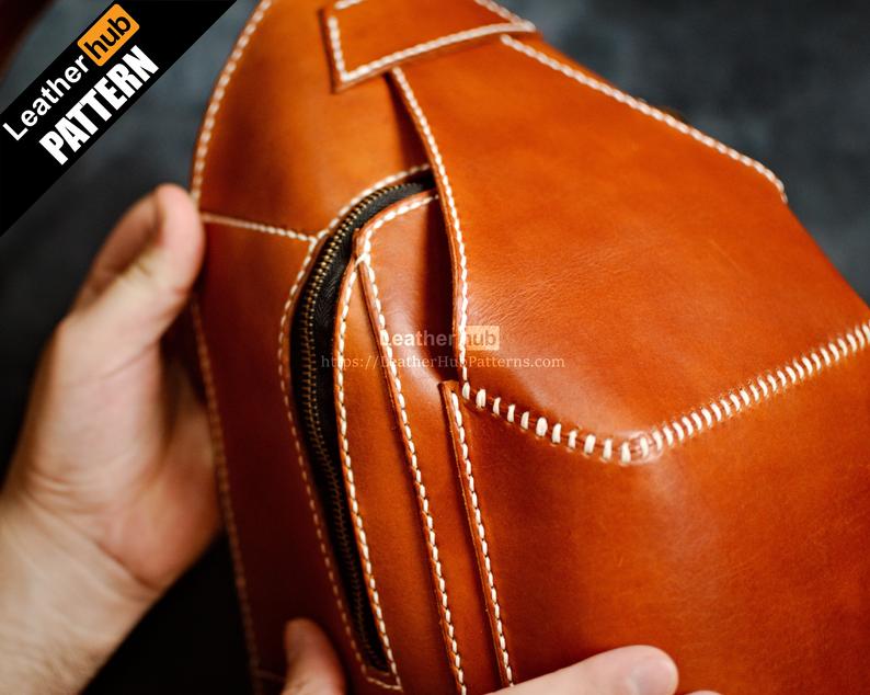 图片[3]-手工皮具图纸 胸挎包lh065-皮艺果手工皮具图纸