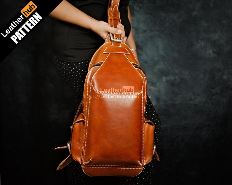 图片[2]-手工皮具图纸 胸挎包lh065-皮艺果手工皮具图纸