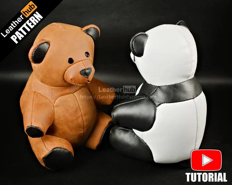 手工皮具图纸 泰迪熊lh071-皮艺果手工皮具图纸