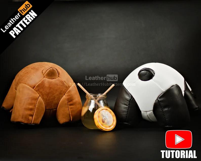 图片[2]-手工皮具图纸 泰迪熊lh071-皮艺果手工皮具图纸