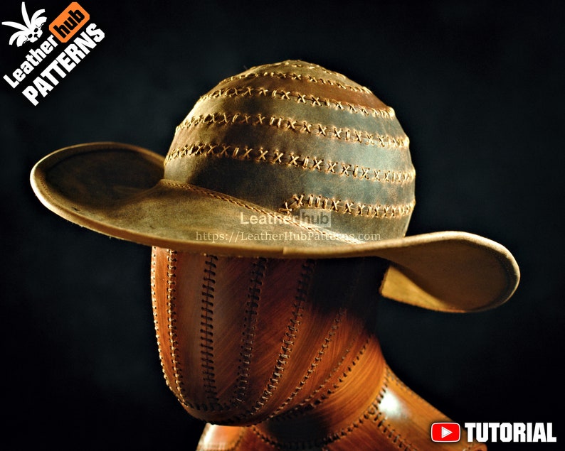 图片[2]-手工皮具图纸 帽子lh085-皮艺果手工皮具图纸