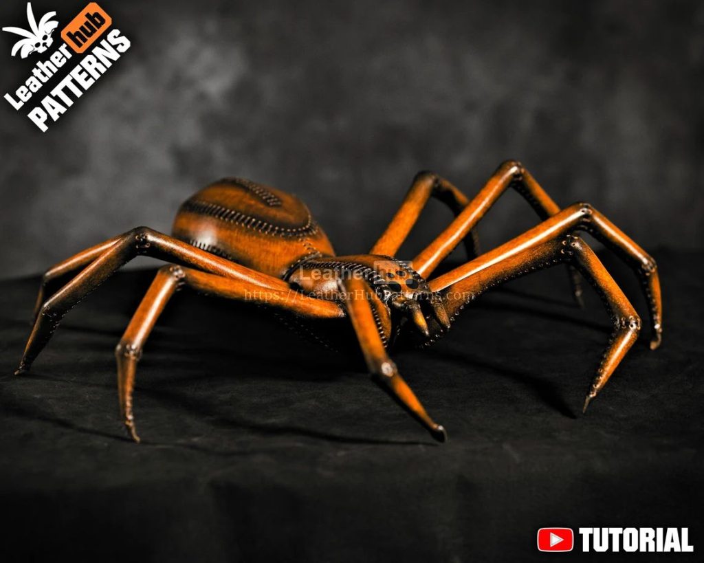 图片[1]-手工皮具图纸 皮蜘蛛lh097-皮艺果手工皮具图纸